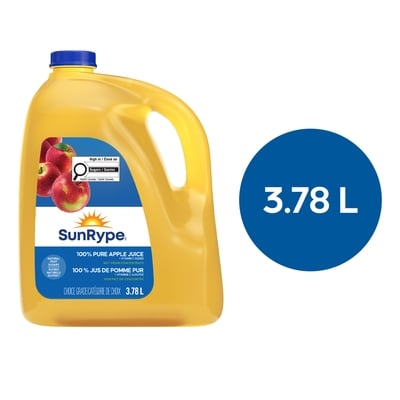 SunRype Pure Apple Juice 3.78 l, $0.26/100ml