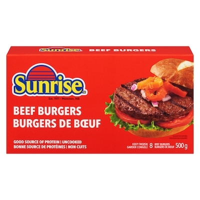 Sunrise Burgers de bœuf 500 g, 2,20 $/100g