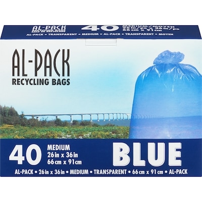 Al-Pack Blue Garbage Bags, Medium 40 ea, $0.24/1ea