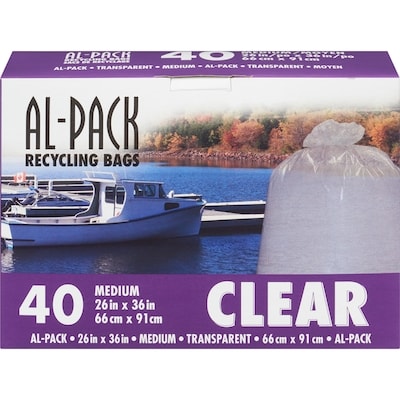 Al-Pack Clear Recycle Garbage Bags, 26 x 36 in 40 ea, $0.24/1ea