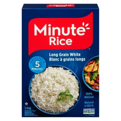 Minute Rice Quick Cook Long Grain White 1.4 kg, $0.46/100g