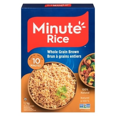 Minute Rice Whole Grain Brown Rice 1.2 kg, $0.75/100g