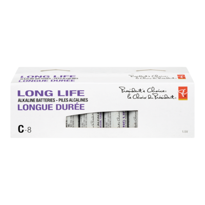 President's Choice Long Life Alkaline Batteries, C 8 ea, $1.22/1ea