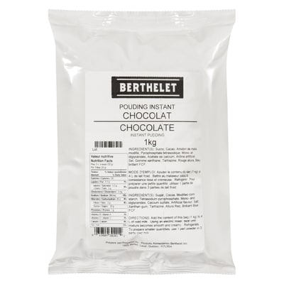 Berthelet Pouding instantané au chocolat 1 kg, 1,40 $/100g