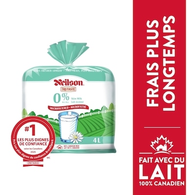 Neilson Lait microfiltré 0% 4 l, 0,17 $/100ml