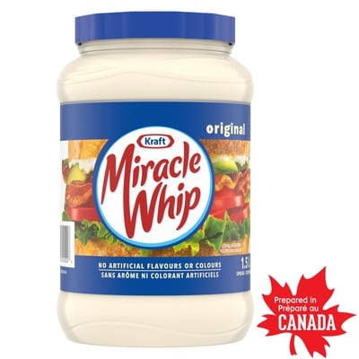 Kraft Tartinade miracle whip originale 1.5 l, 0,70 $/100ml