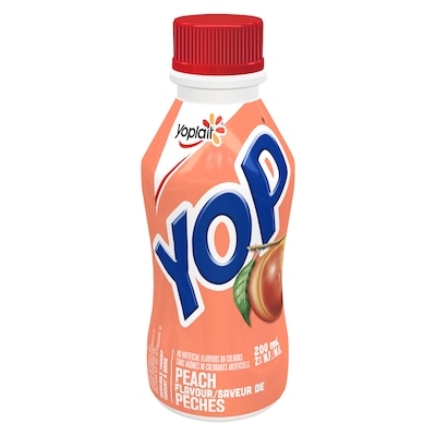 Yoplait 2% MG Yogourt à boire Pêches Yop 200 ml, 0,65 $/100ml