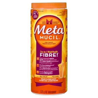 Metamucil Fibres MultiSanté orange avec vrai sucre 575 g, 3,30 $/100g