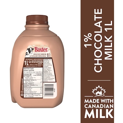 Baxter 1% Chocolate Partly Skimmed Milk 1 l, $0.27/100ml