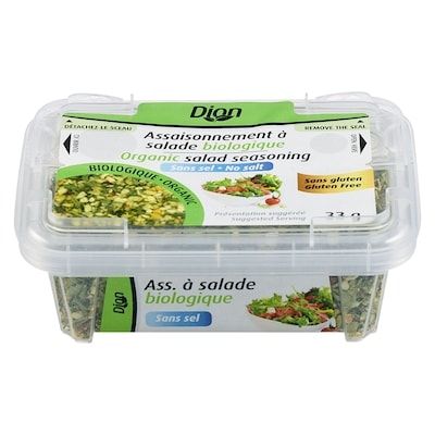 Dion Assaisonnement à salade biologique sans sel 33 g, 11,48 $/100g