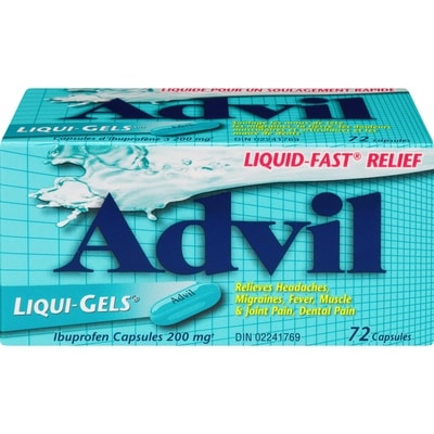 Advil Liqui-Gel Ibuprofen Capsules 200 Mg  72 ea, $0.24/1ea