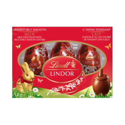Lindt LINDOR Milk Chocolate Eggs Trio 54 g, $6.48/100g