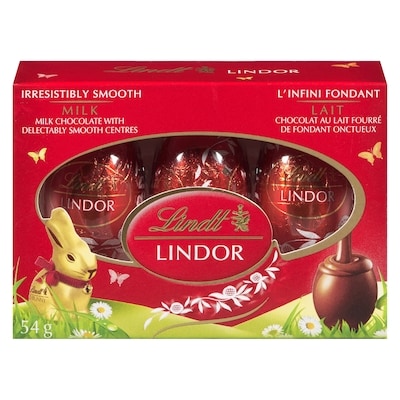 Lindt LINDOR Milk Chocolate Eggs Trio 54 g, $7.41/100g