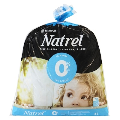 Natrel Fine-Filtered 0 Milk (Bags) 4 l, $0.19/100ml