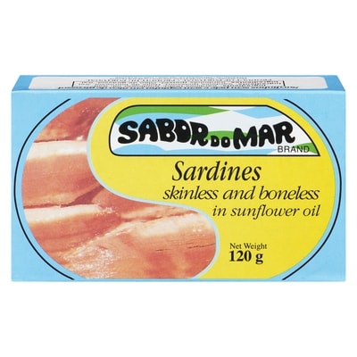 Sabor Do Mar Sardines Skinless And Boneless In Sunflower Oil 120 g, $2.49/100g