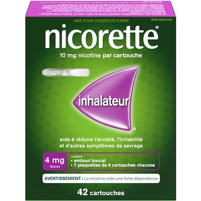 Nicorette Recharges pour l'inhalateur de nicotine, 4 mg 42 ea, 1,05 $/1ch