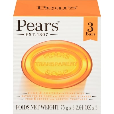 Pears Transparent Bar Soap 3x75.0 g, $1.33/100g