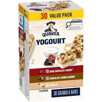 Quaker Chewy Harvest Granola Bars, Yogourt - 3 Flavour 30 bar - Variety pack 1.05 kg, $1.71/100g