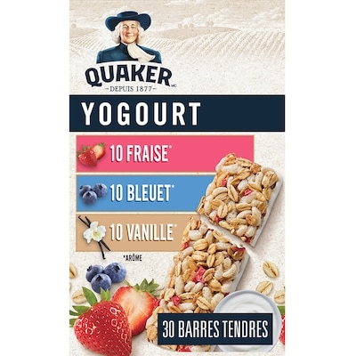Quaker Quaker Nature Barres tendres, Yogourt - Assortiment de 3 Saveurs 30 barres 1.05 kg, 1,67 $/100g