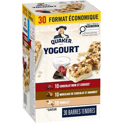 Quaker Barres tendres Yogourt format économique de 30 barres 1.05 kg, 1,71 $/100g
