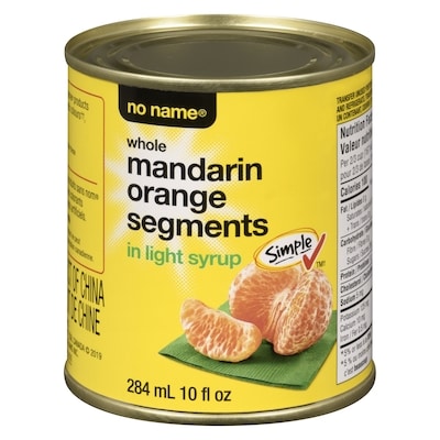 No Name Mandarin Orange in Light Syrup 284 ml, $0.63/100ml