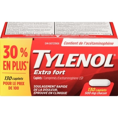 Tylenol Capsules de 500 mg format boni 130 ea, 0,10 $/1ch