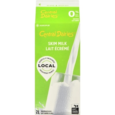 Central Dairies 0% Skim Milk 2 l, $0.25/100ml