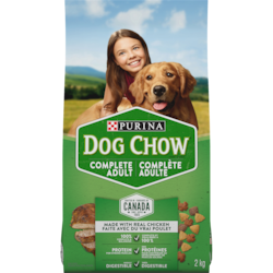 Purina Dog Chow Complète Adulte avec du Vrai Poulet, Nourriture Sèche pour Chiens 2 kg, 0,60 $/100g
