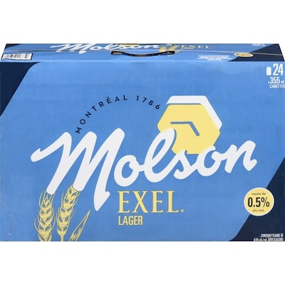 Molson Bière Molson Exel 0,5 % d’alcool 24x355.0 ml, 0,19 $/100ml