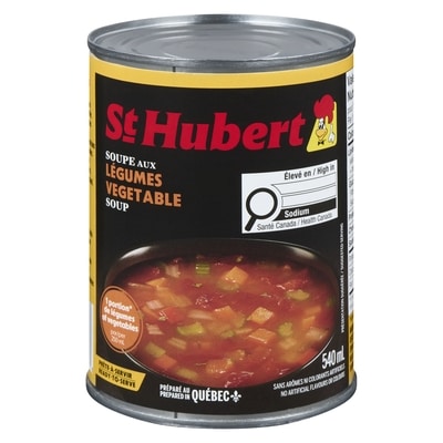 St Hubert Soupe aux légumes 540 ml, 0,74 $/100ml