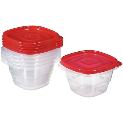 TakeAlongs Mini Deep Square Food Storage Containers, Ruby Red, 5 Pack