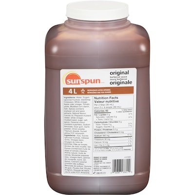 Sunspun Sauce barbecue originale 4 l, 0,47 $/100ml