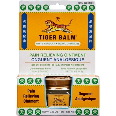 Tiger Balm Blanc Ordinaire Onguent Analgésique 18 g, 44,39 $/100g