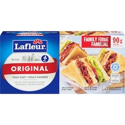 Lafleur Bacon régulier précuit 90 g, 8,33 $/100g