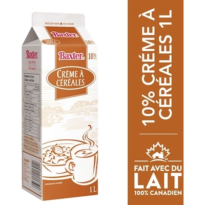 Baxter Crème à Céreales 10% 1 l, 0,38 $/100ml