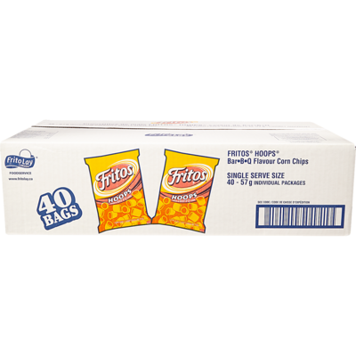 Fritos Hoops, Barbecue, Vending Chips 40x57.0 g, $1.49/100g
