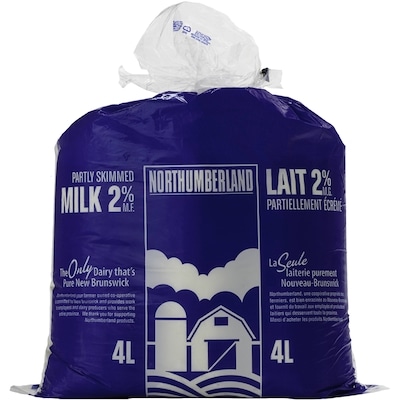 Northumberland Lait 2% 4 l, 0,22 $/100ml