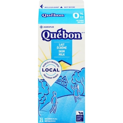QUEBON 0% Fat Free Skim Milk (2L) 2 l, $0.21/100ml