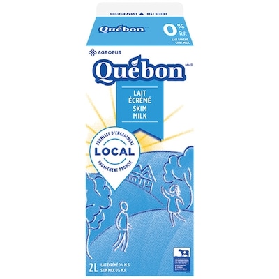 QUÉBON Lait 0% sans gras écrémé (2L) 2 l, 0,21 $/100ml