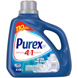 Purex 4 en 1 détergent à lessive liquide concentré, ondée fraîche, 110 brassées 4.43 l, 0,45 $/100ml