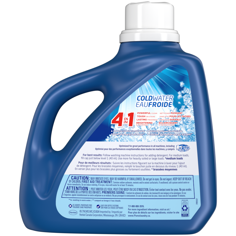 Cold Water 4 in 1 Concentrated Liquid Laundry Detergent, 110 Loads