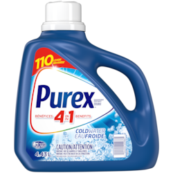 Purex Détergent à lessive liquide concentre, eau froide, 110 brassées 4.43 l, 0,29 $/100ml