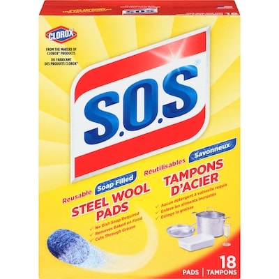SOS Steel Wool Soap Pads 18 ea, $0.25/1ea