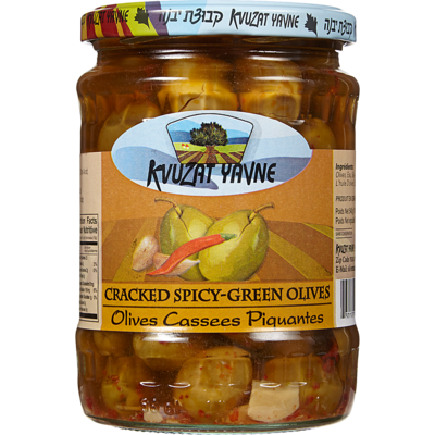 Kvuzat Yavne Spicy Green Olives 330 g, $1.39/100g