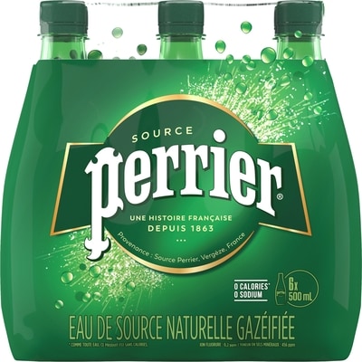 Perrier Eau de source naturelle gazéifiée l’original paquet de 6 6x500.0 ml, 0,33 $/100ml