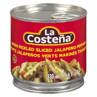 La Costena Green Pickled Sliced Jalapeno Peppers 330 ml, $1.15/100ml