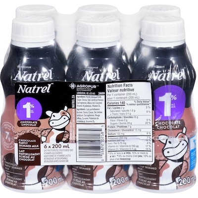 Natrel 1% Chocolate Milk 6x200.0 ml, $0.58/100ml