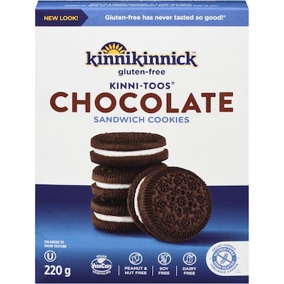 Kinnikinnick KinniTOOS, Chocolate Sandwich Crème 220 g, $2.27/100g