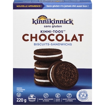 Kinnikinnick Biscuits crème au chocolat KinniTOOS 220 g, 2,63 $/100g