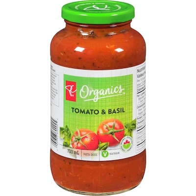 PC Organics Organic Tomato & Basil Pasta Sauce 700 ml, $0.71/100ml